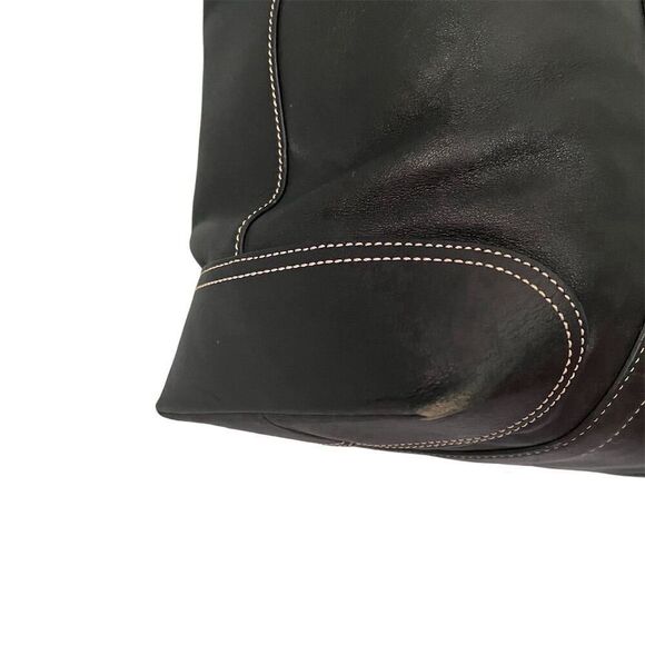 Coach Women's Black Leather Large Shoulder Tote Bag - Picture 6 of 11